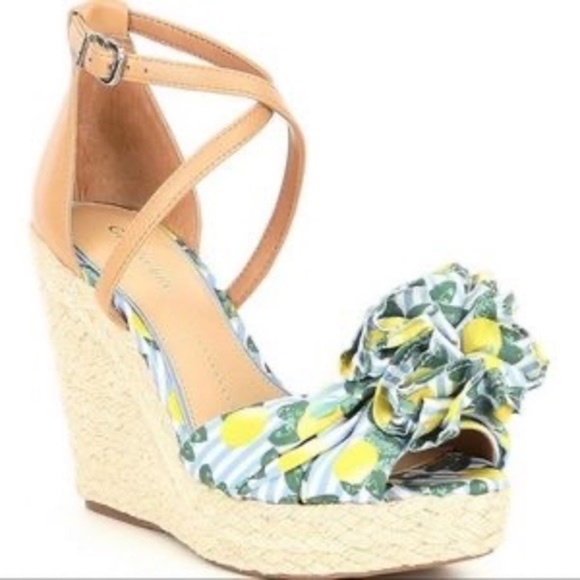 Gianni Bini Shoes - New Gianni Bini Sharmae Lemon Wedge Espadrille 7